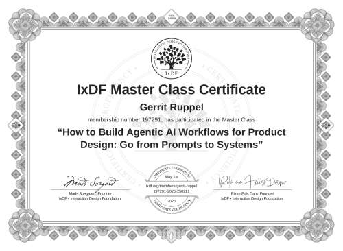 How to Build Agentic AI Workflows for Product Design: Go from Prompts to Systems certificate