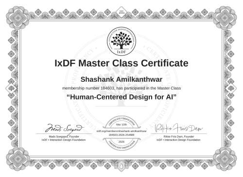 Human-Centered Design for AI certificate