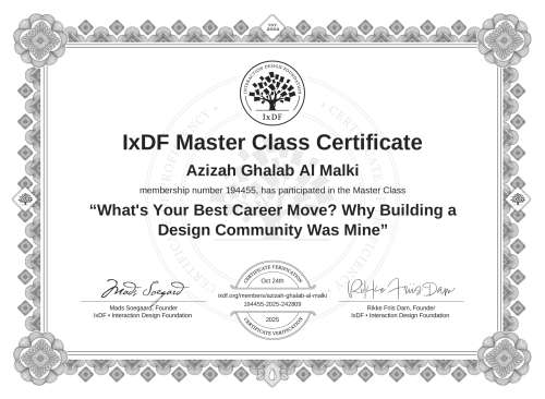 What's Your Best Career Move? Why Building a Design Community Was Mine certificate