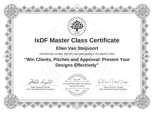 Win Clients, Pitches and Approval: Present Your Designs Effectively certificate