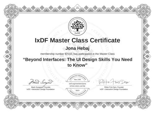 Beyond Interfaces: The UI Design Skills You Need to Know certificate