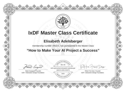 How to Make Your AI Project a Success certificate