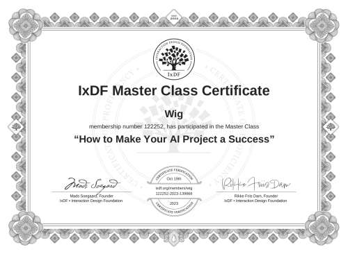 How to Make Your AI Project a Success certificate