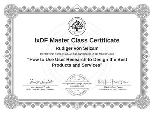 How to Use User Research to Design the Best Products and Services certificate