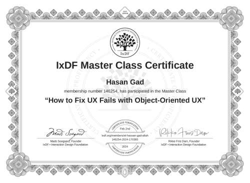 How to Fix UX Fails with Object-Oriented UX certificate