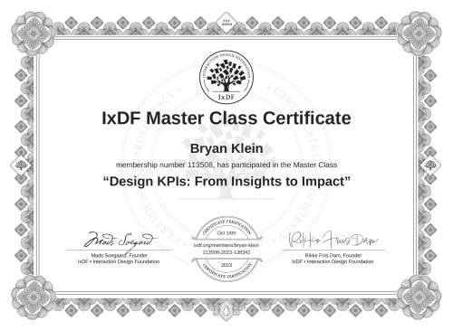 Design KPIs: From Insights to Impact certificate