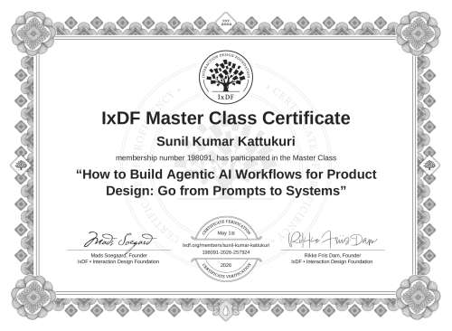How to Build Agentic AI Workflows for Product Design: Go from Prompts to Systems certificate