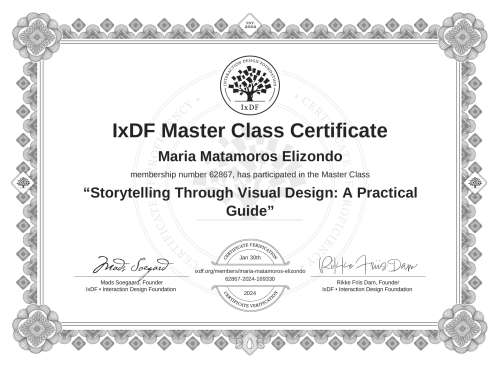 Storytelling Through Visual Design: A Practical Guide certificate