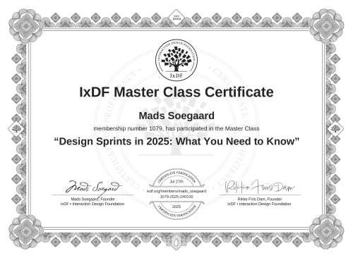 Design Sprints in 2025: What You Need to Know certificate
