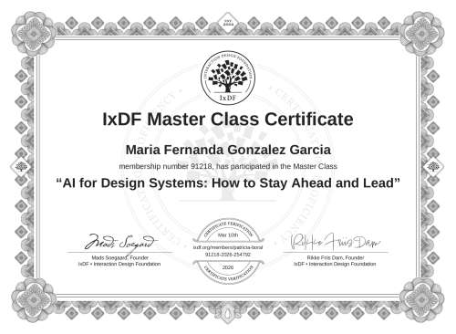 AI for Design Systems: How to Stay Ahead and Lead certificate