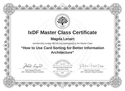 How to Use Card Sorting for Better Information Architecture certificate