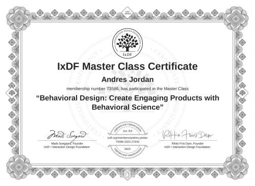 Behavioral Design: Create Engaging Products with Behavioral Science certificate