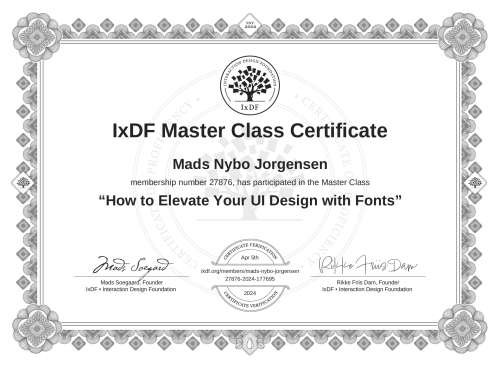 How to Elevate Your UI Design with Fonts certificate