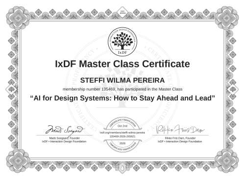 AI for Design Systems: How to Stay Ahead and Lead certificate