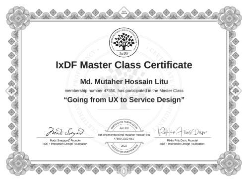 Going from UX to Service Design certificate