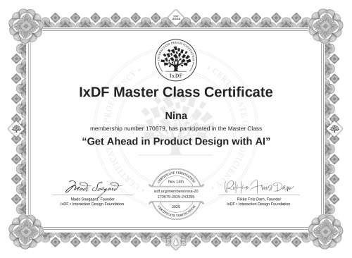 Get Ahead in Product Design with AI certificate