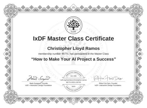 How to Make Your AI Project a Success certificate
