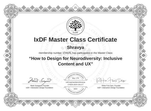 How to Design for Neurodiversity: Inclusive Content and UX certificate