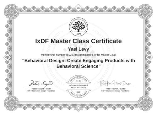 Behavioral Design: Create Engaging Products with Behavioral Science certificate
