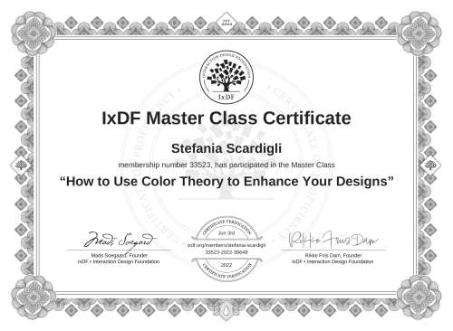 How to Use Color Theory to Enhance Your Designs certificate