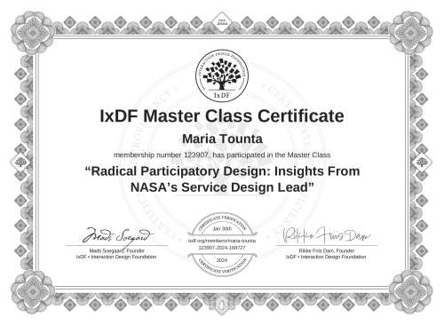 Radical Participatory Design: Insights From NASA’s Service Design Lead certificate