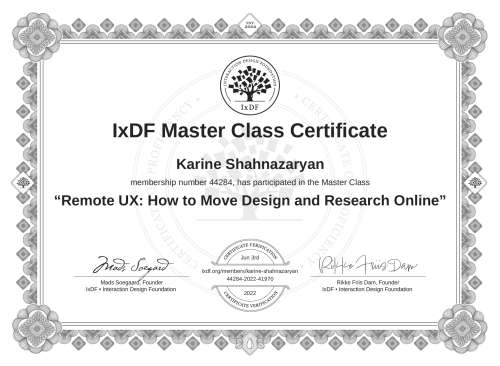 Remote UX: How to Move Design and Research Online certificate