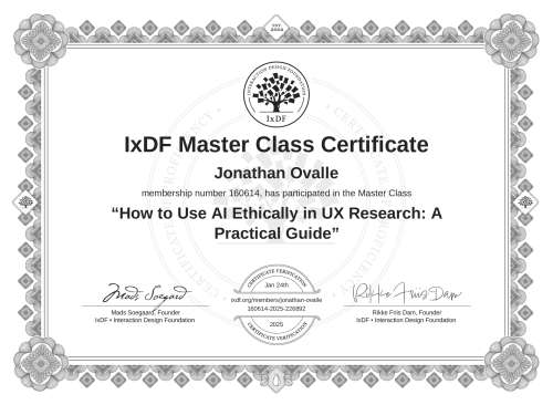 How to Use AI Ethically in UX Research: A Practical Guide certificate