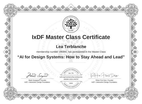 AI for Design Systems: How to Stay Ahead and Lead certificate