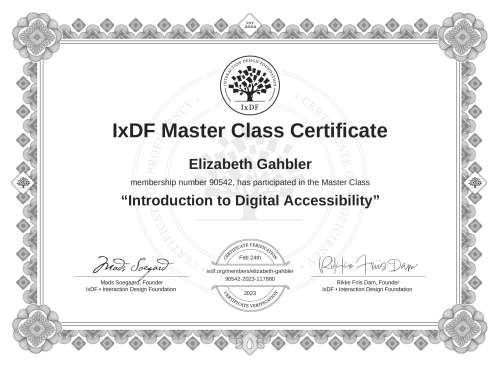 Introduction to Digital Accessibility certificate