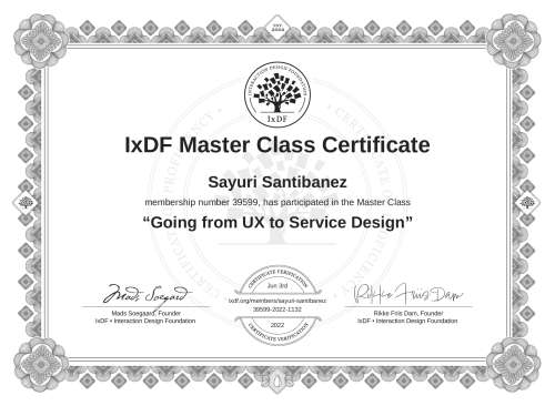 Going from UX to Service Design certificate