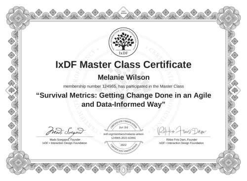 Survival Metrics: Getting Change Done in an Agile and Data-Informed Way certificate
