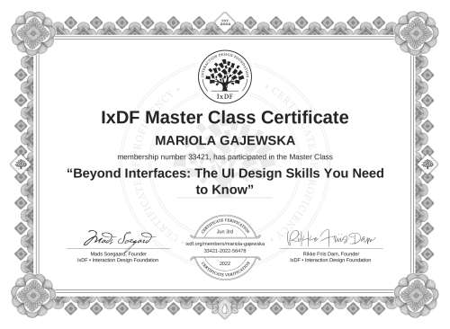 Beyond Interfaces: The UI Design Skills You Need to Know certificate