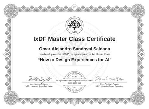 How to Design Experiences for AI certificate
