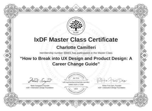 How to Break into UX Design and Product Design: A Career Change Guide certificate