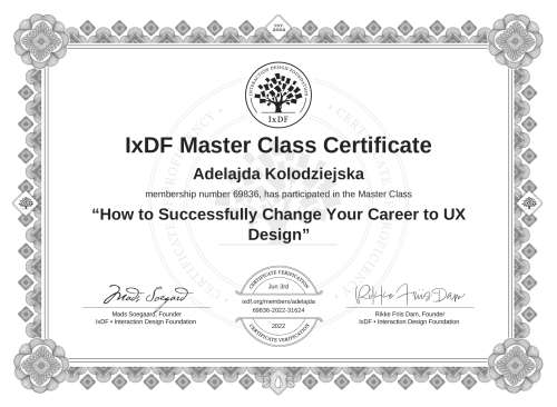 How to Successfully Change Your Career to UX Design certificate