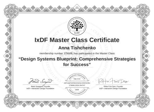 Design Systems Blueprint: Comprehensive Strategies for Success certificate