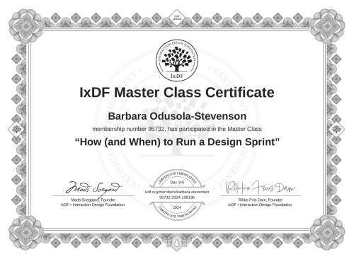 How (and When) to Run a Design Sprint certificate