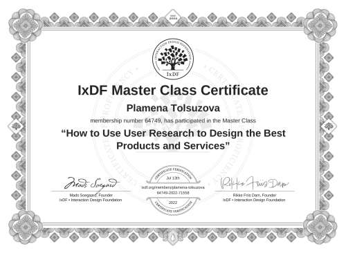How to Use User Research to Design the Best Products and Services certificate