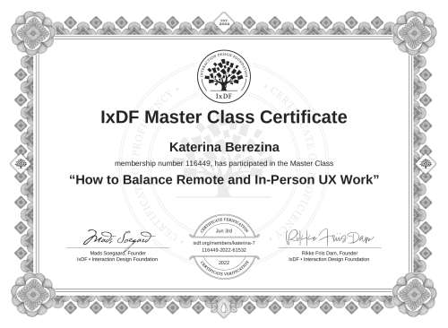 How to Balance Remote and In-Person UX Work certificate
