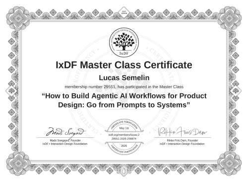 How to Build Agentic AI Workflows for Product Design: Go from Prompts to Systems certificate