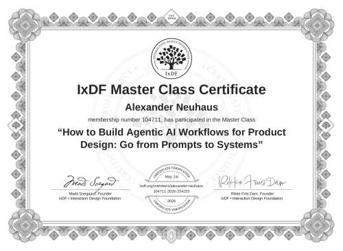 How to Build Agentic AI Workflows for Product Design: Go from Prompts to Systems certificate