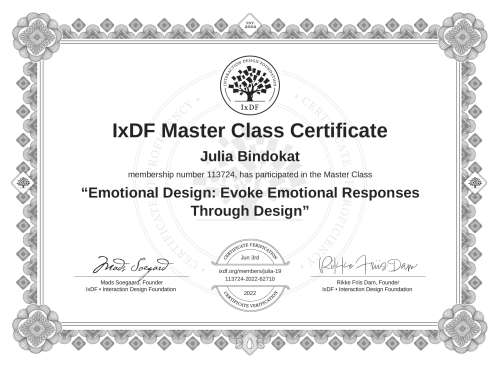 Emotional Design: Evoke Emotional Responses Through Design certificate
