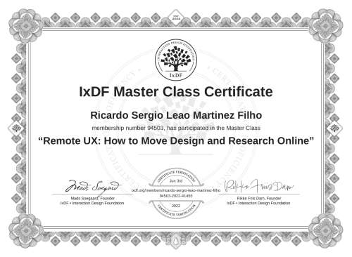 Remote UX: How to Move Design and Research Online certificate