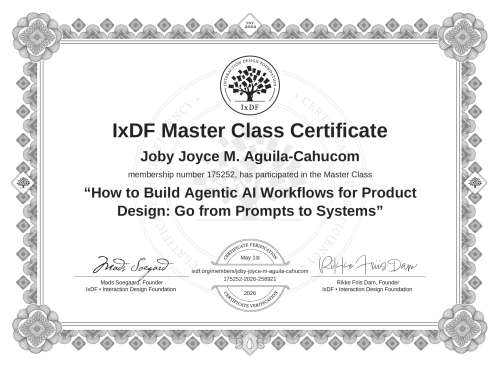 How to Build Agentic AI Workflows for Product Design: Go from Prompts to Systems certificate