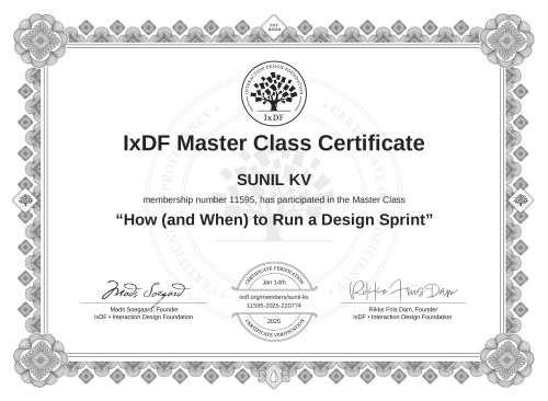 How (and When) to Run a Design Sprint certificate