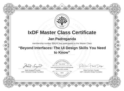 Beyond Interfaces: The UI Design Skills You Need to Know certificate