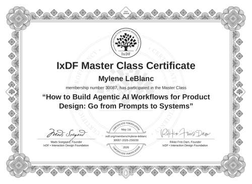 How to Build Agentic AI Workflows for Product Design: Go from Prompts to Systems certificate