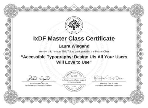 Accessible Typography: Design UIs All Your Users Will Love to Use certificate