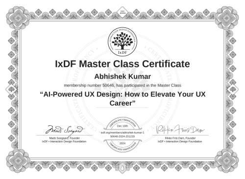 AI-Powered UX Design: How to Elevate Your UX Career certificate