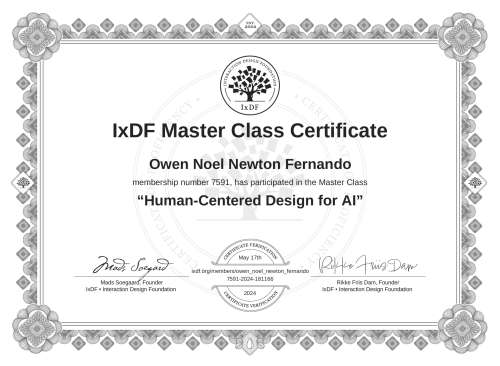 Human-Centered Design for AI certificate